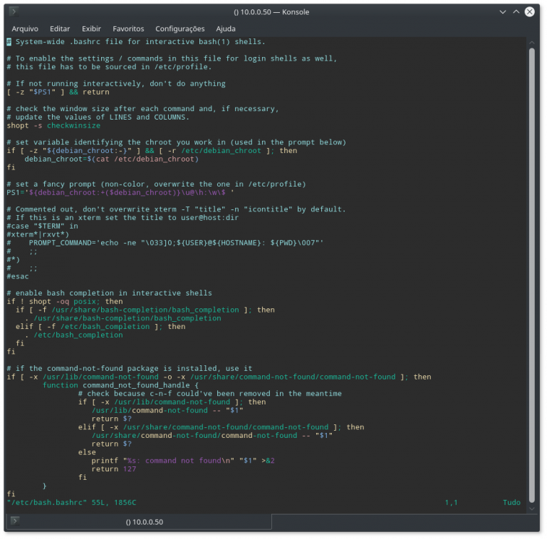 Bash com "turbinado" no Debian Remontti